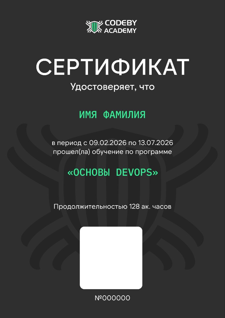Сертификат Codeby Academy — Основы DevOps