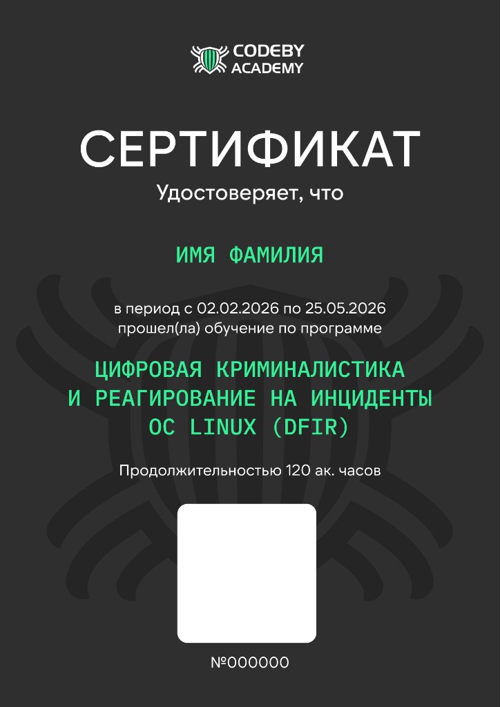Сертификат Codeby Academy — DFIR
