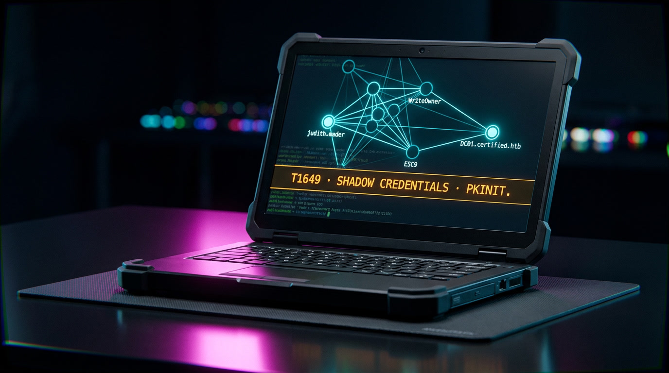 HTB Certified прохождение: от shadow credentials до ESC9 в AD CS