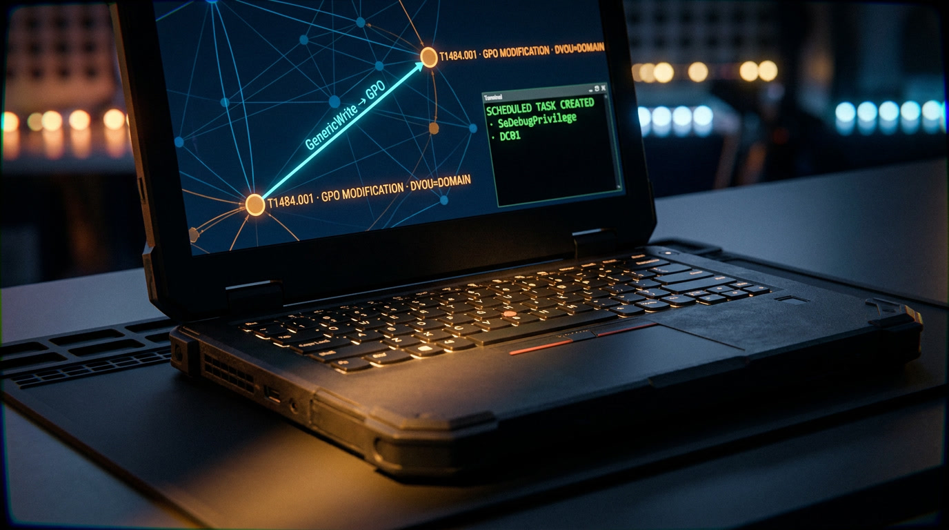 GPO abuse — эскалация привилегий Windows: разбор атаки на AD и детект для SOC