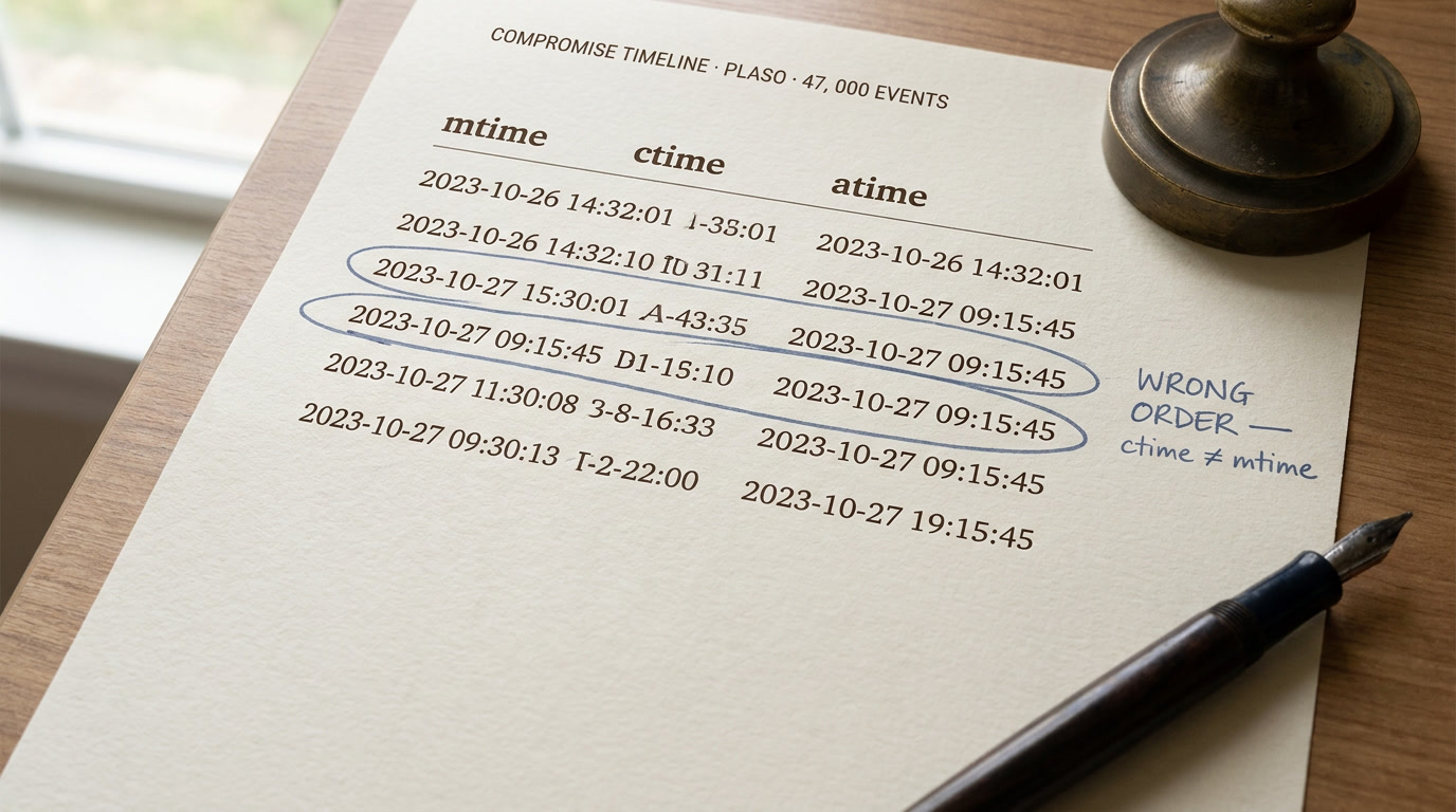 Как я поднял таймлайн компрометации на образе диска с CTF-задания DFIR и где ошибся с порядком артефактов
