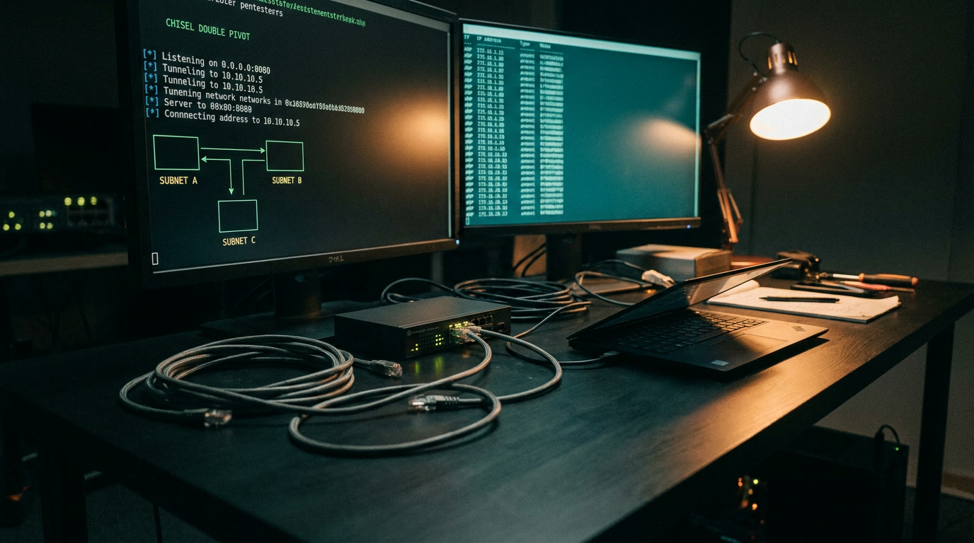 Pivoting через chisel: двойной pivot на HTB-машине с картированием скрытой сети