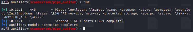 Metasploit: модуль Pipe auditor